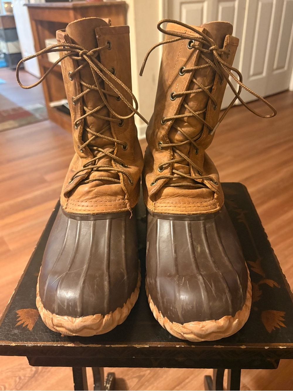 Men's LaCrosse Brown Leather and Rubber Duck Boots - Tan/Brown